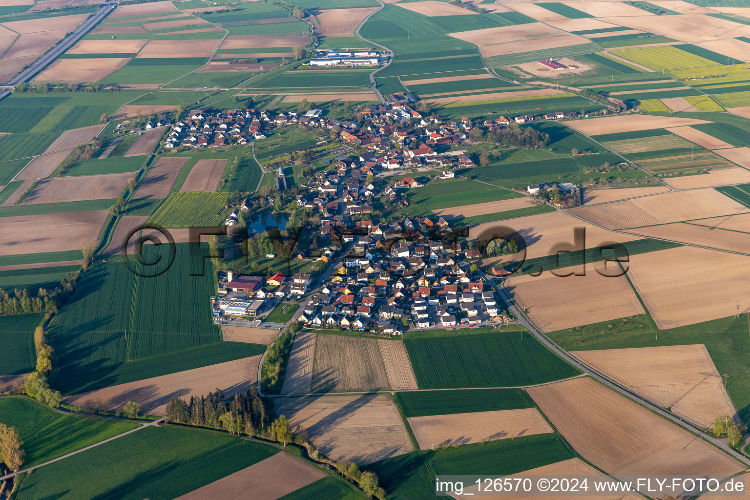 Vue aérienne de Schutterzell dans le département Bade-Wurtemberg, Allemagne