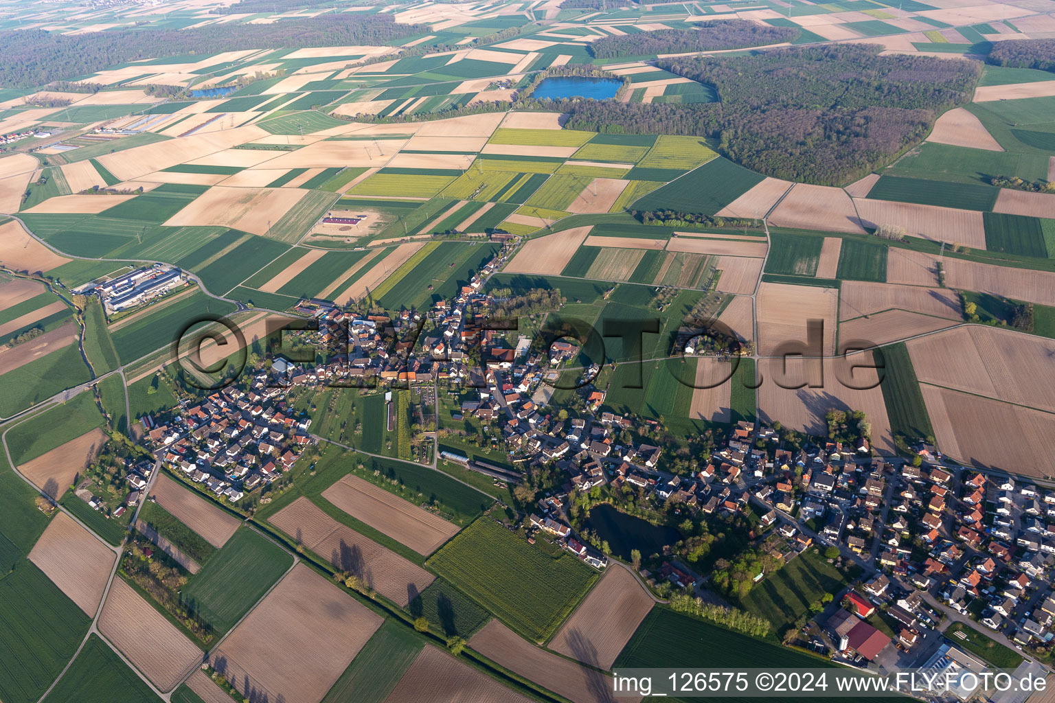 Vue aérienne de Schutterzell dans le département Bade-Wurtemberg, Allemagne