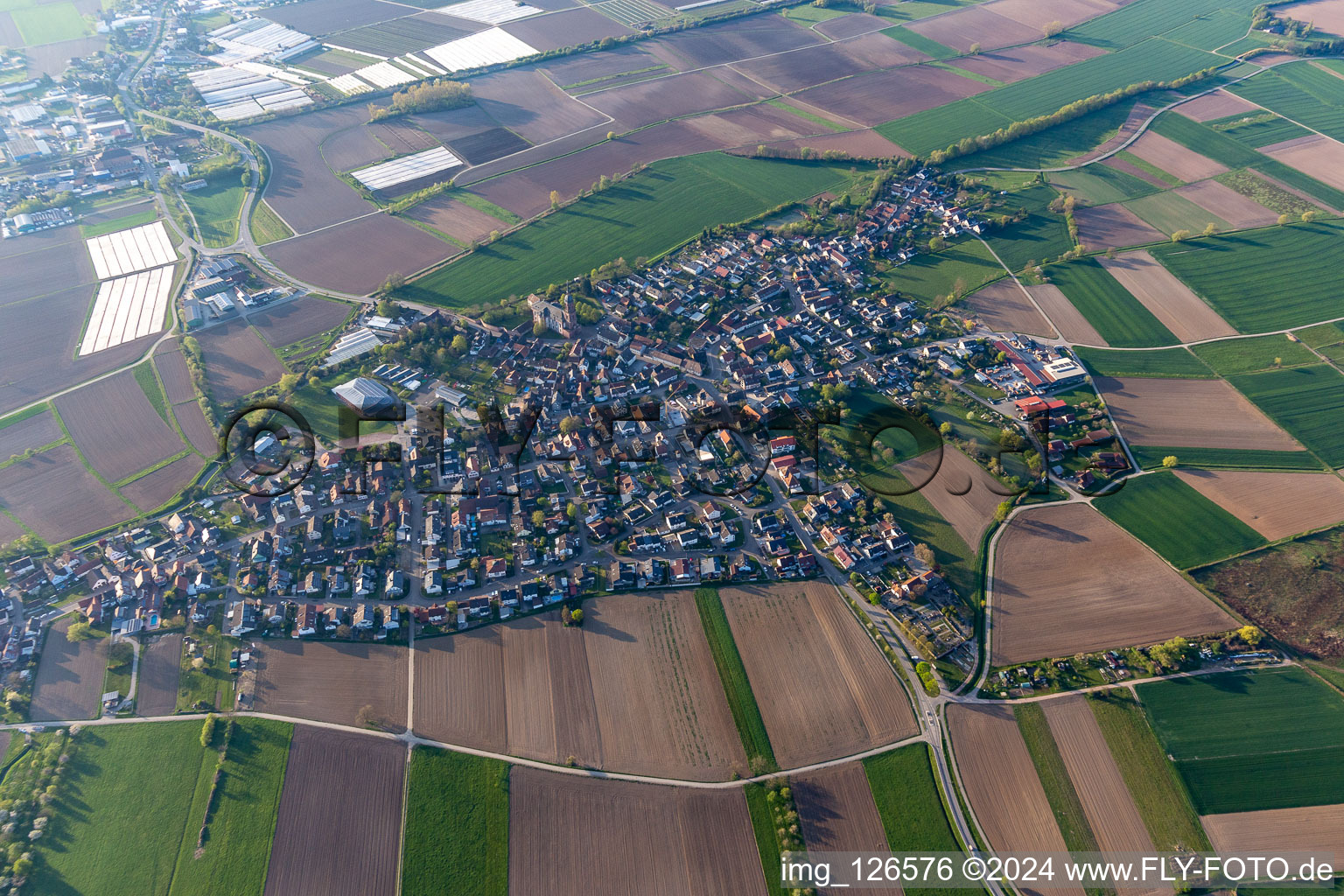 Vue aérienne de Quartier Schuttern in Friesenheim dans le département Bade-Wurtemberg, Allemagne