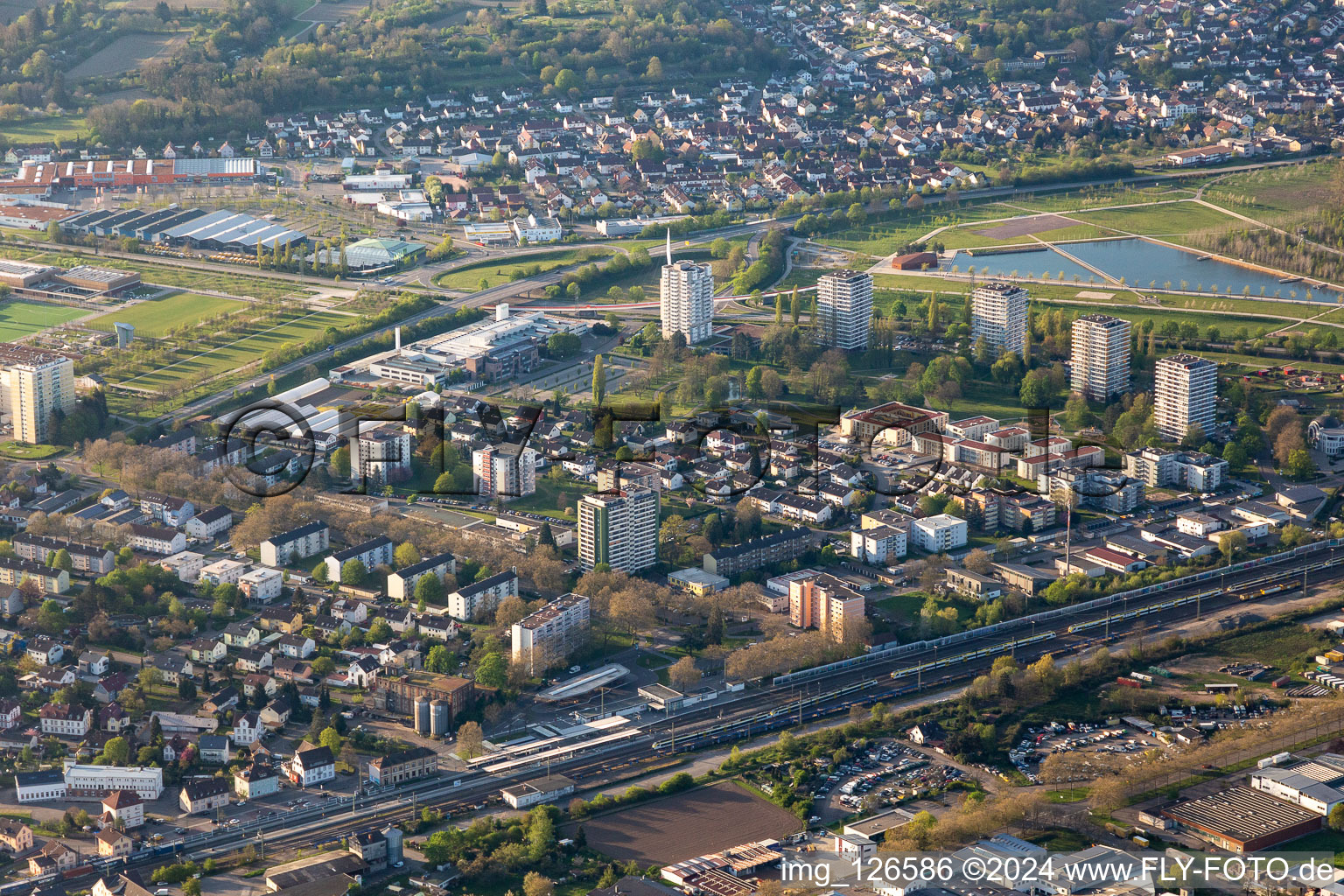 Vue aérienne de Parc marin à Lahr dans le département Bade-Wurtemberg, Allemagne