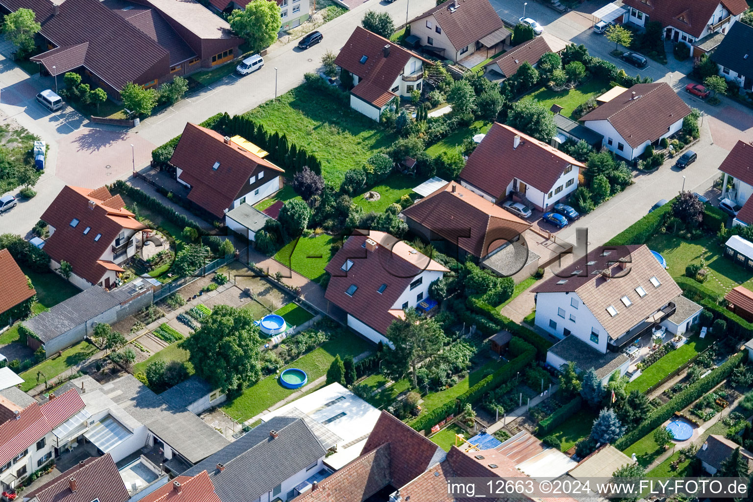 Enregistrement par drone de Haßloch dans le département Rhénanie-Palatinat, Allemagne