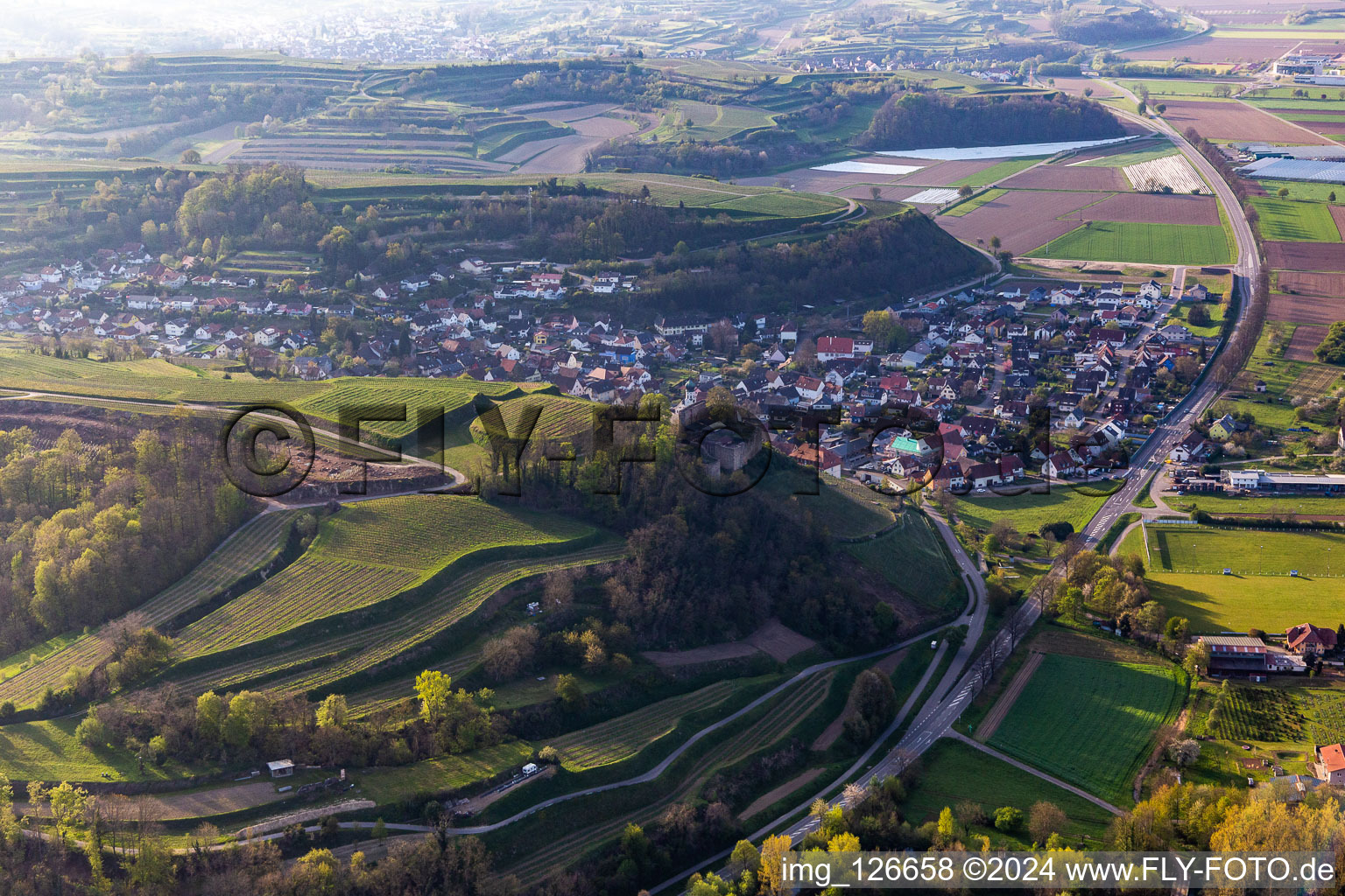 Vue aérienne de Château de Lichteneck à Hecklingen dans le département Bade-Wurtemberg, Allemagne