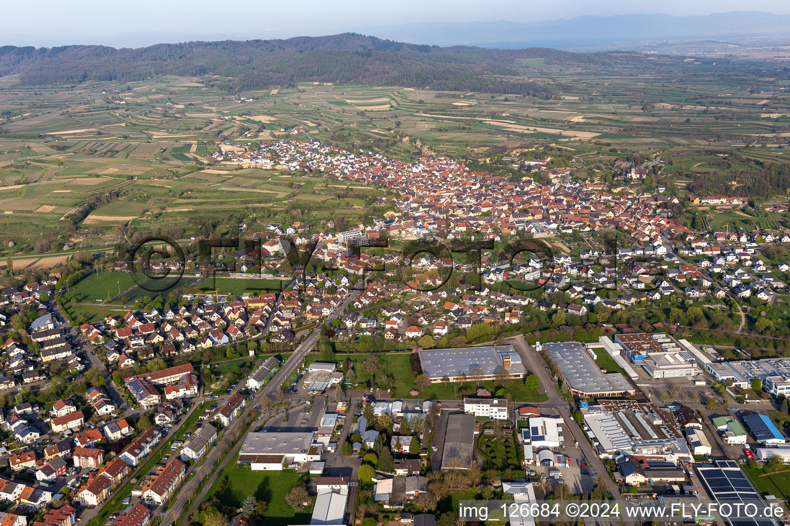 Bahlingen am Kaiserstuhl dans le département Bade-Wurtemberg, Allemagne d'en haut