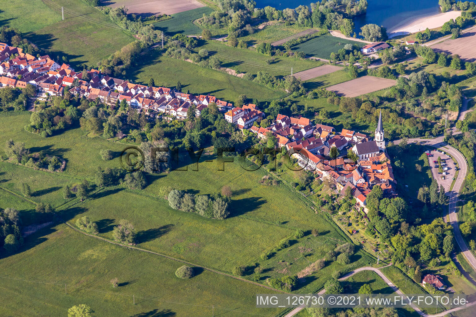 Vue aérienne de Ludwigstr. à Jockgrim dans le département Rhénanie-Palatinat, Allemagne
