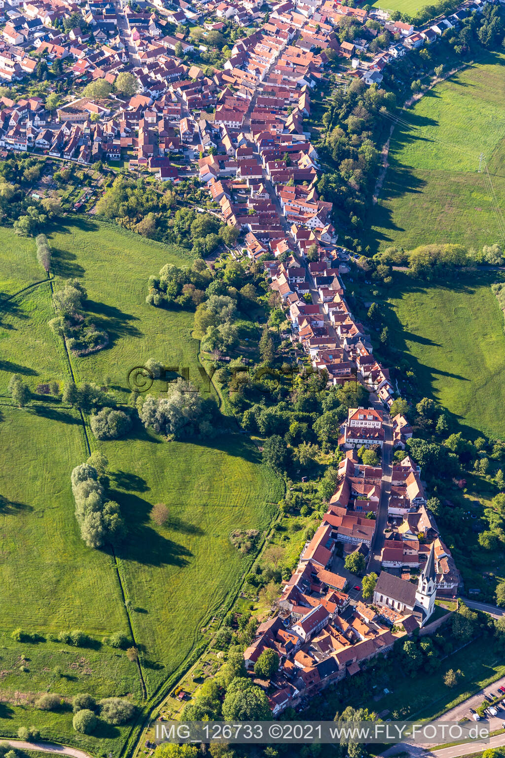 Vue aérienne de Ludwigstr. à Jockgrim dans le département Rhénanie-Palatinat, Allemagne