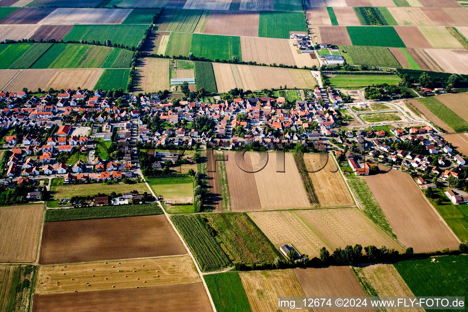 Vue aérienne de Quartier Rödersheim in Rödersheim-Gronau dans le département Rhénanie-Palatinat, Allemagne