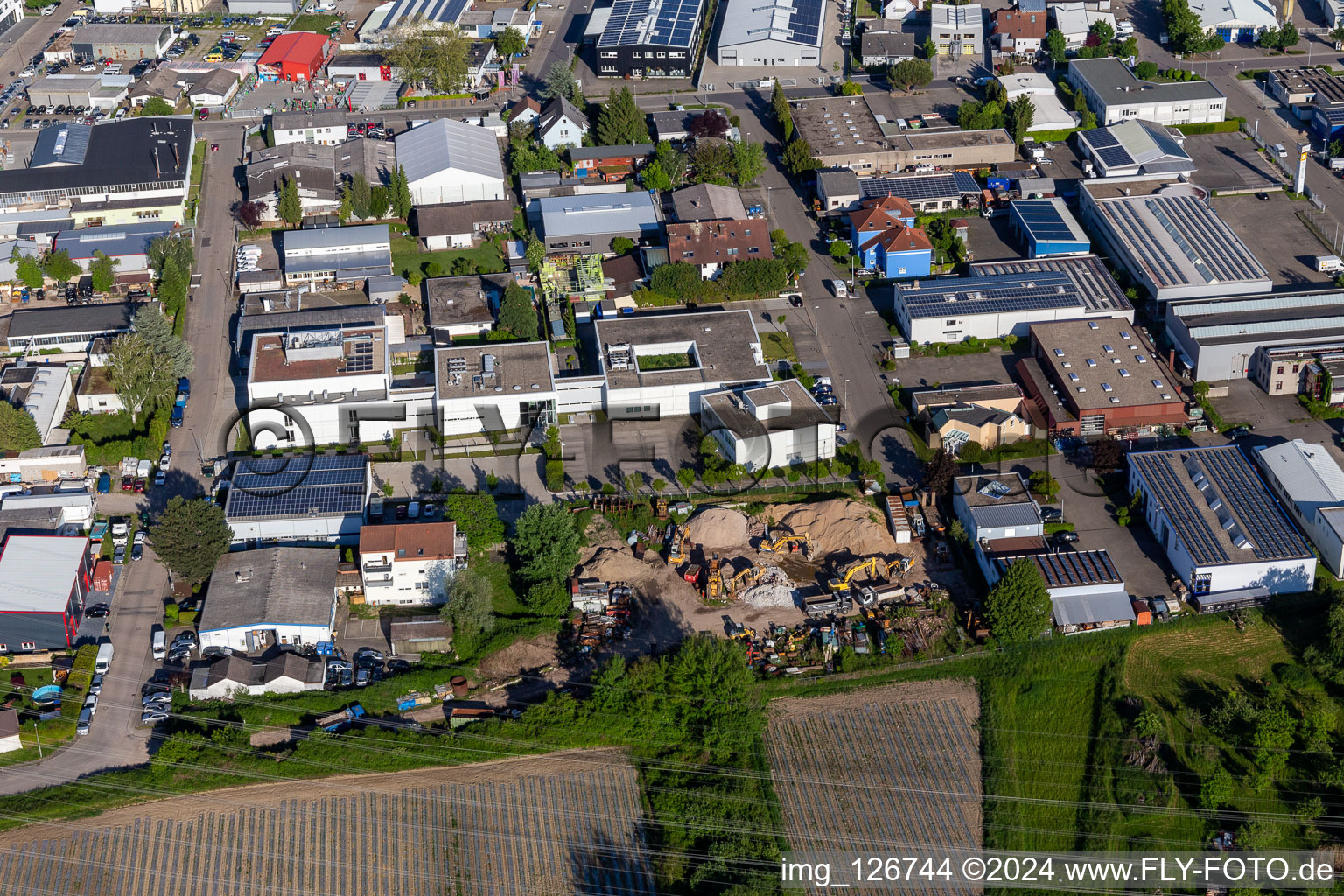 Vue aérienne de Quartier Eggenstein in Eggenstein-Leopoldshafen dans le département Bade-Wurtemberg, Allemagne