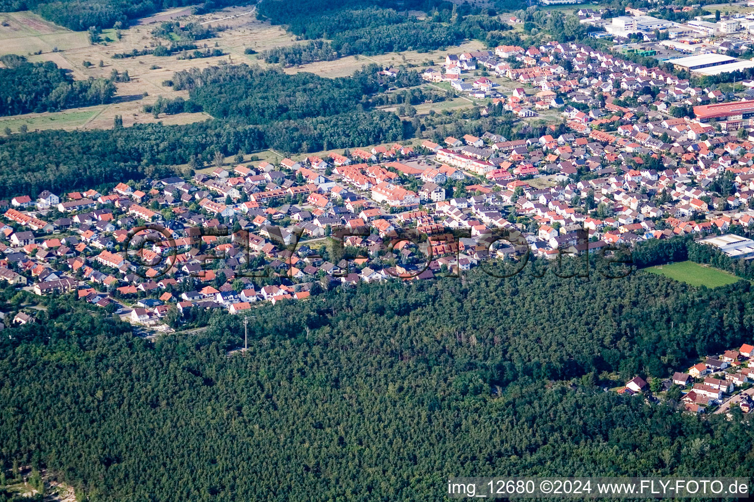 Vue aérienne de Ellerstadt dans le département Rhénanie-Palatinat, Allemagne