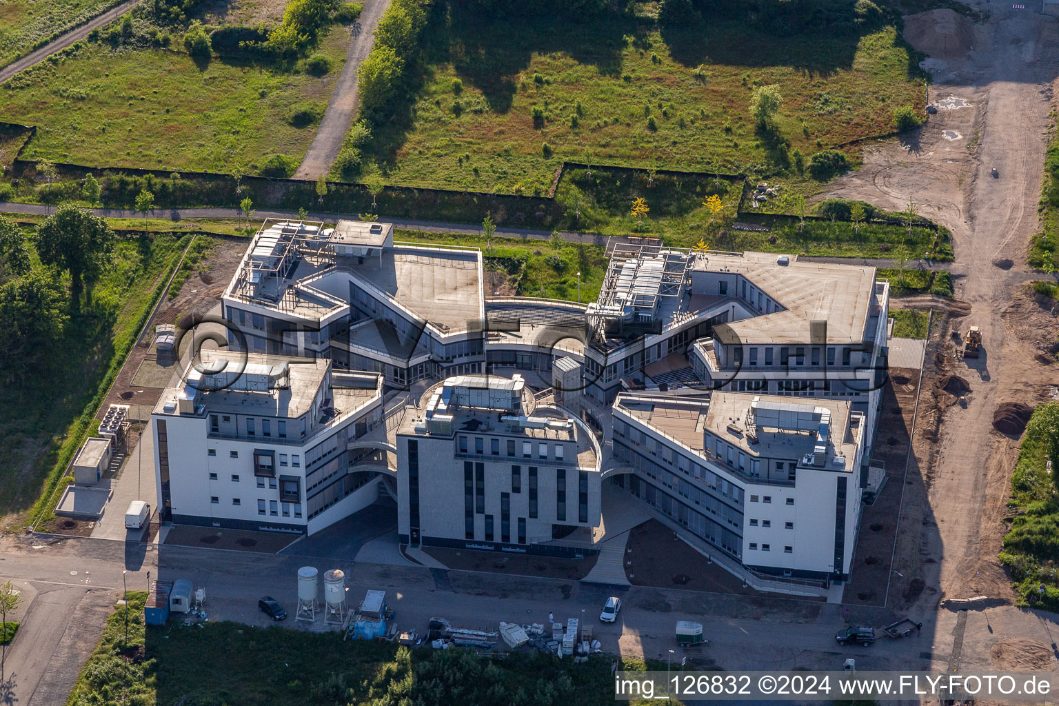 Photographie aérienne de Parc technologique, Campus technologique LTC Linder à le quartier Rintheim in Karlsruhe dans le département Bade-Wurtemberg, Allemagne