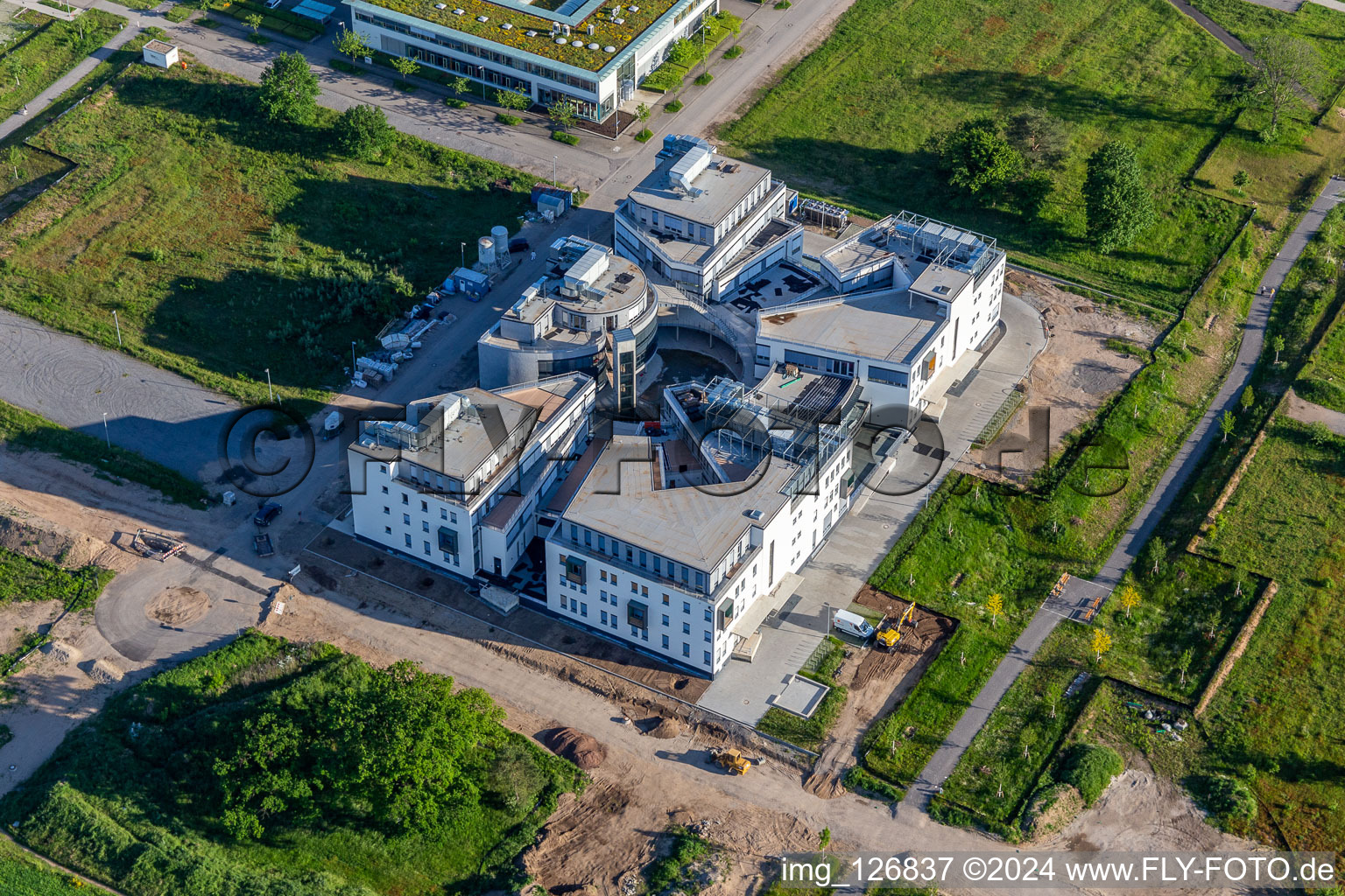 Vue oblique de Parc technologique, Campus technologique LTC Linder à le quartier Rintheim in Karlsruhe dans le département Bade-Wurtemberg, Allemagne