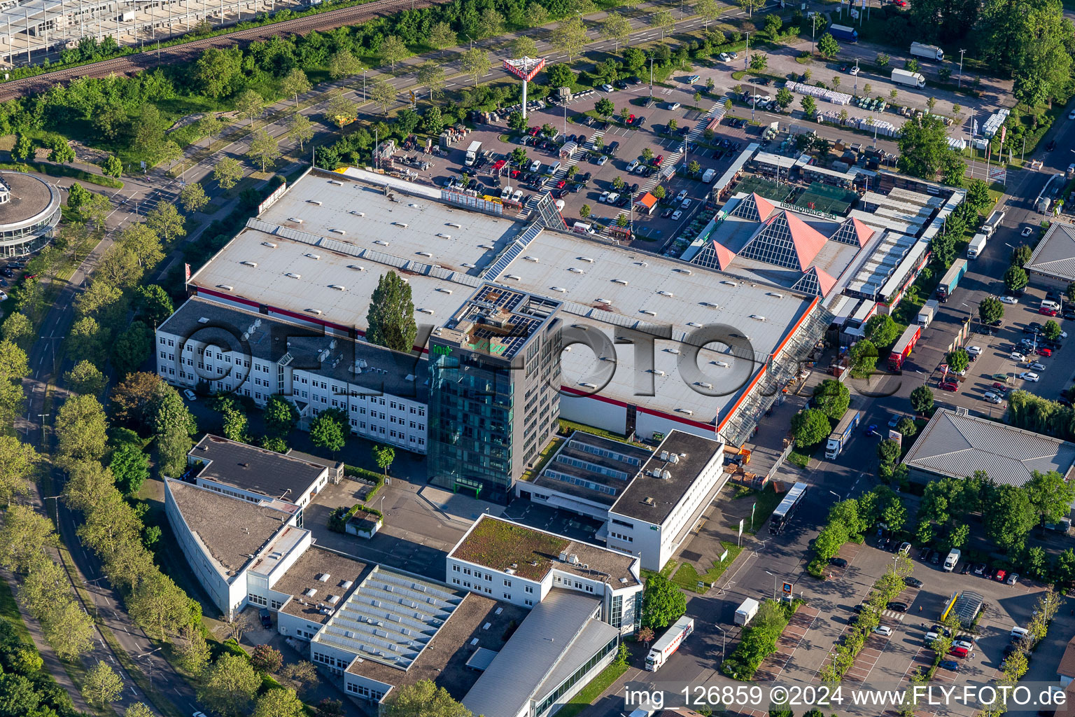 Vue aérienne de INIT, Bauhaus Oststadt à le quartier Oststadt in Karlsruhe dans le département Bade-Wurtemberg, Allemagne