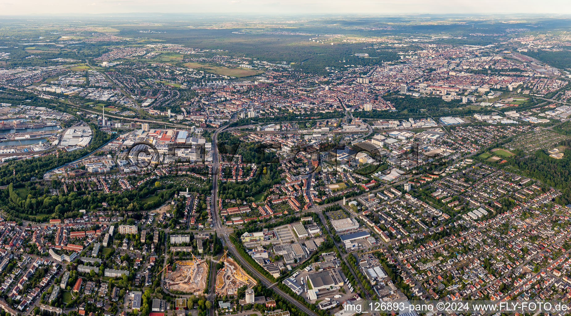 Quartier Grünwinkel in Karlsruhe dans le département Bade-Wurtemberg, Allemagne d'en haut