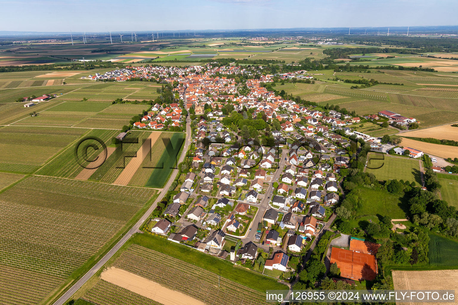 Insheim dans le département Rhénanie-Palatinat, Allemagne vue d'en haut