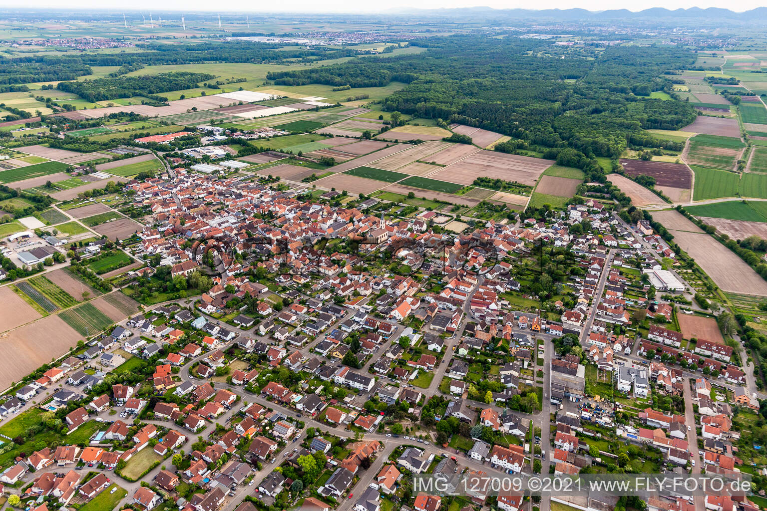 Zeiskam dans le département Rhénanie-Palatinat, Allemagne vue du ciel