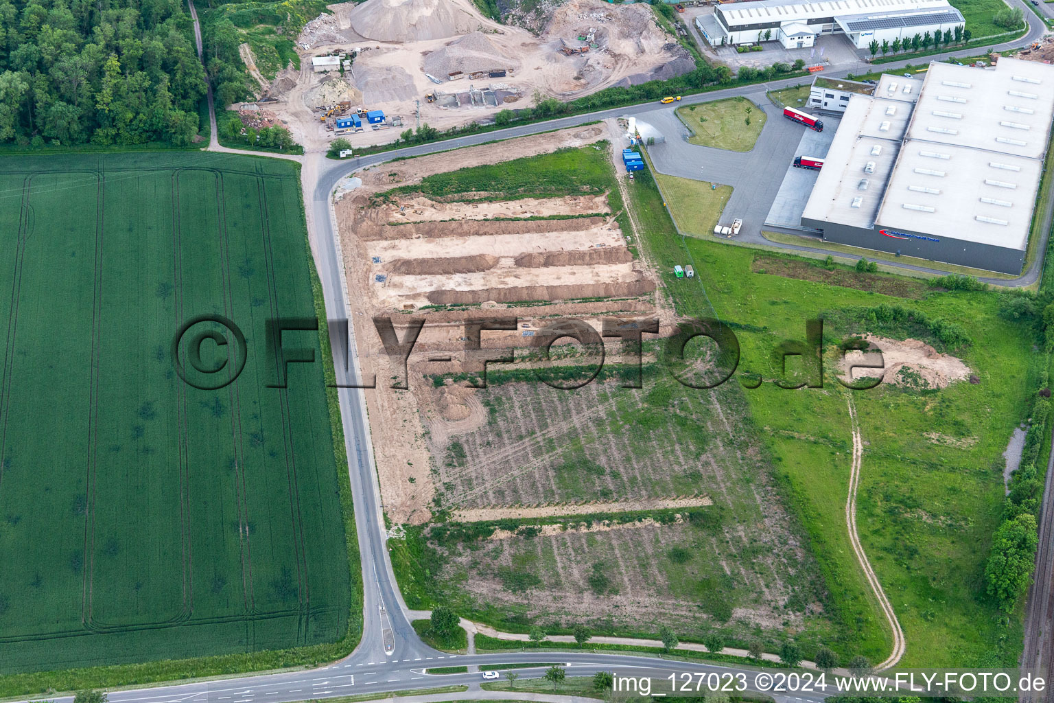 Vue aérienne de Développement de la zone commerciale Große Ahlmühle à Rohrbach dans le département Rhénanie-Palatinat, Allemagne