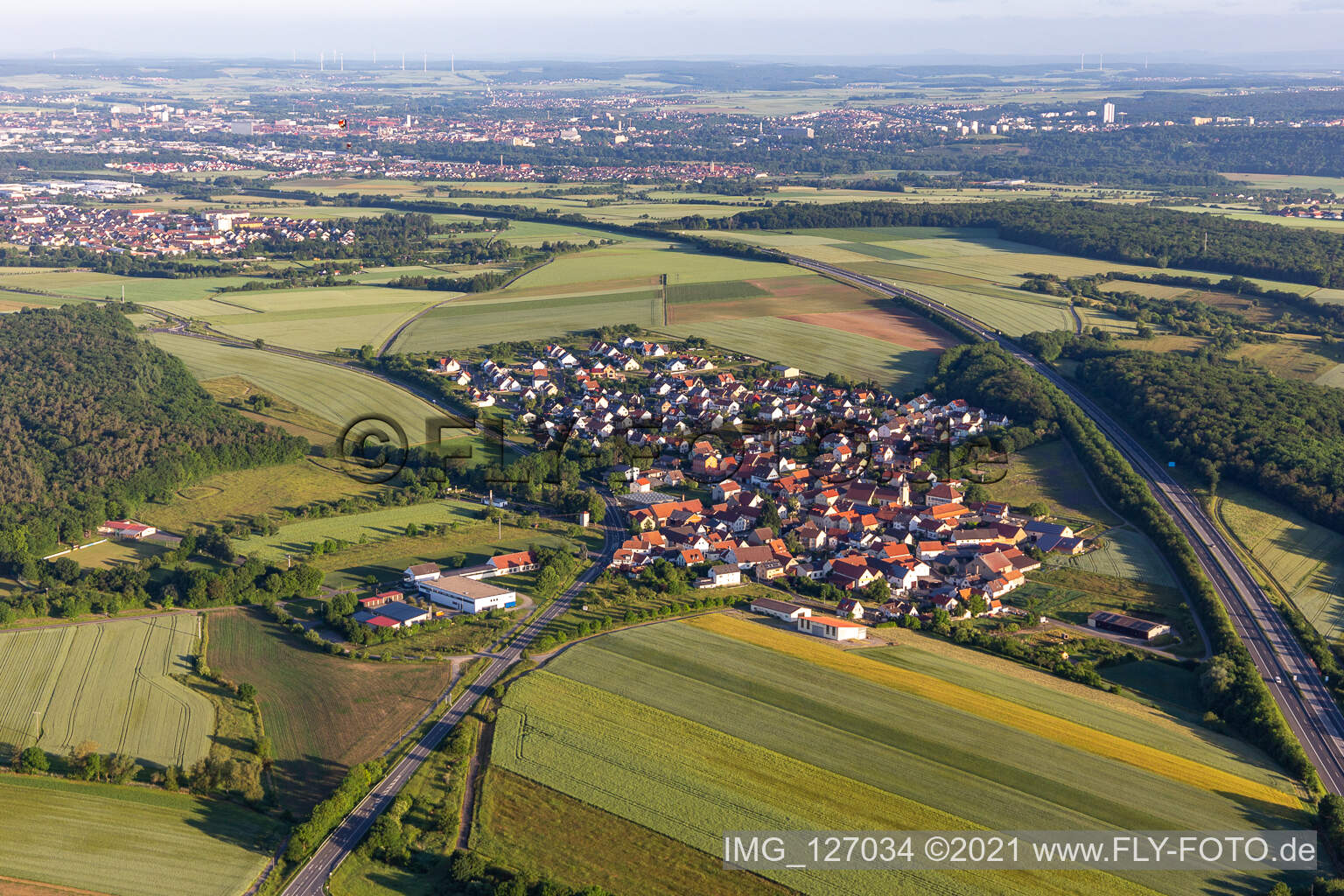 Vue aérienne de Quartier Weyer à Gochsheim dans le département Bavière, Allemagne