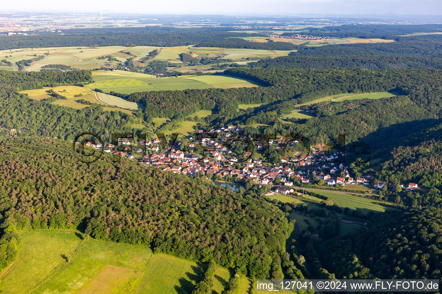 Vue aérienne de Quartier Marktsteinach in Schonungen dans le département Bavière, Allemagne