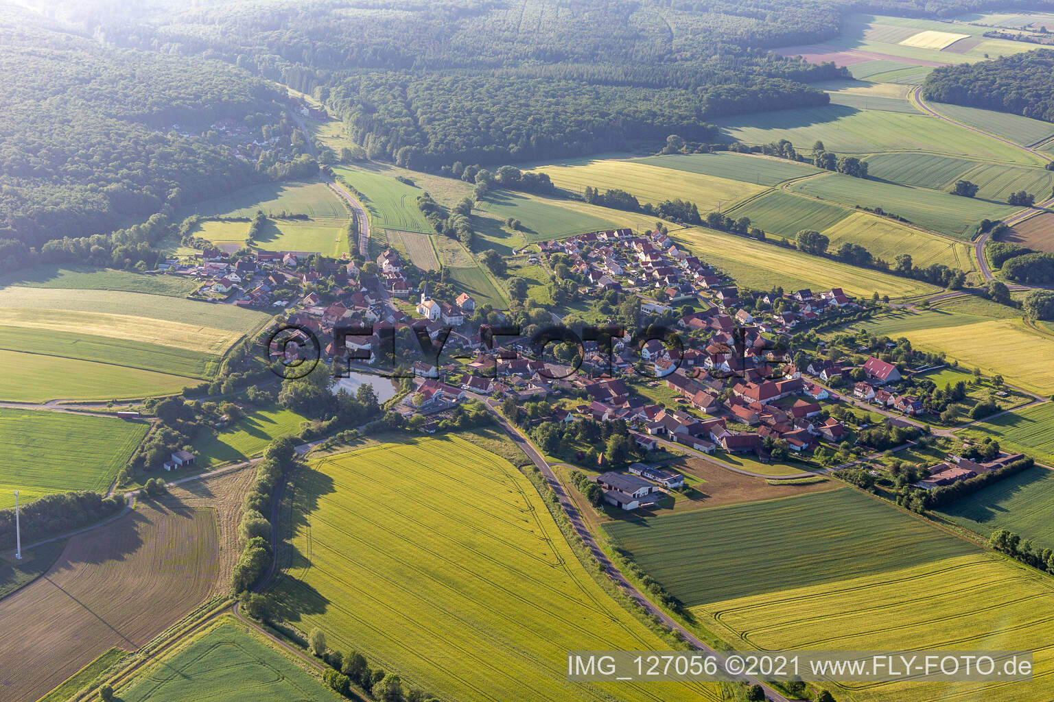 Enregistrement par drone de Schonungen dans le département Bavière, Allemagne