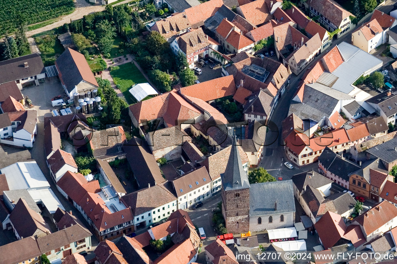 Großkarlbach dans le département Rhénanie-Palatinat, Allemagne vue du ciel