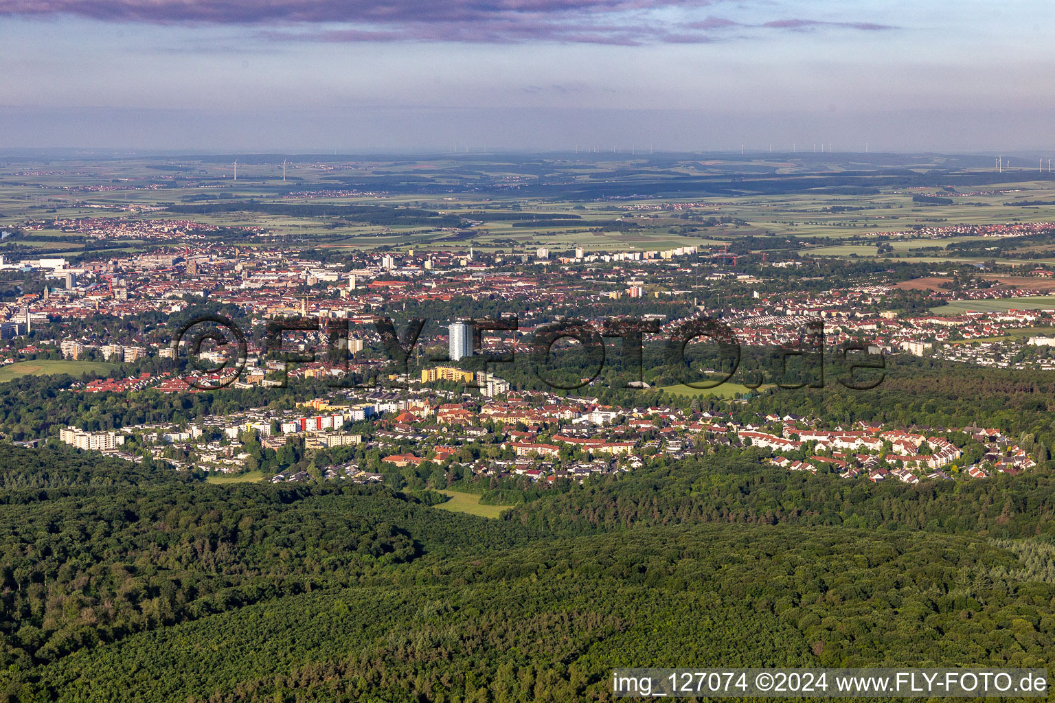 Vue aérienne de Quartier Deutschhof in Schweinfurt dans le département Bavière, Allemagne