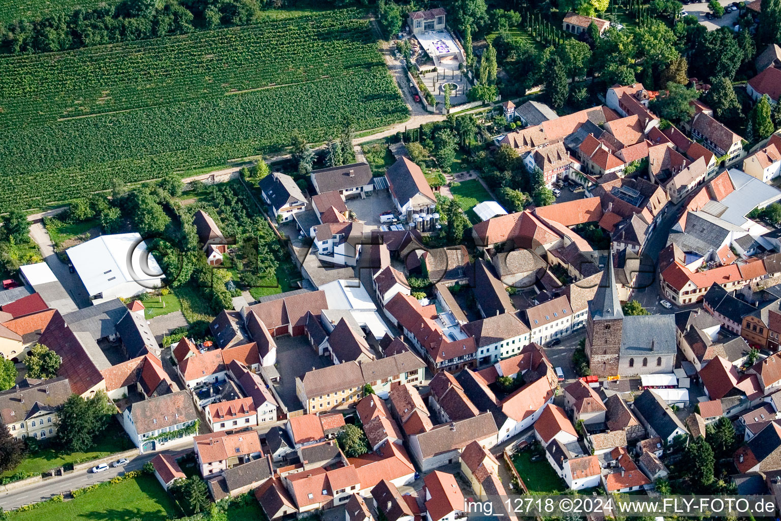 Vue aérienne de Großkarlbach dans le département Rhénanie-Palatinat, Allemagne