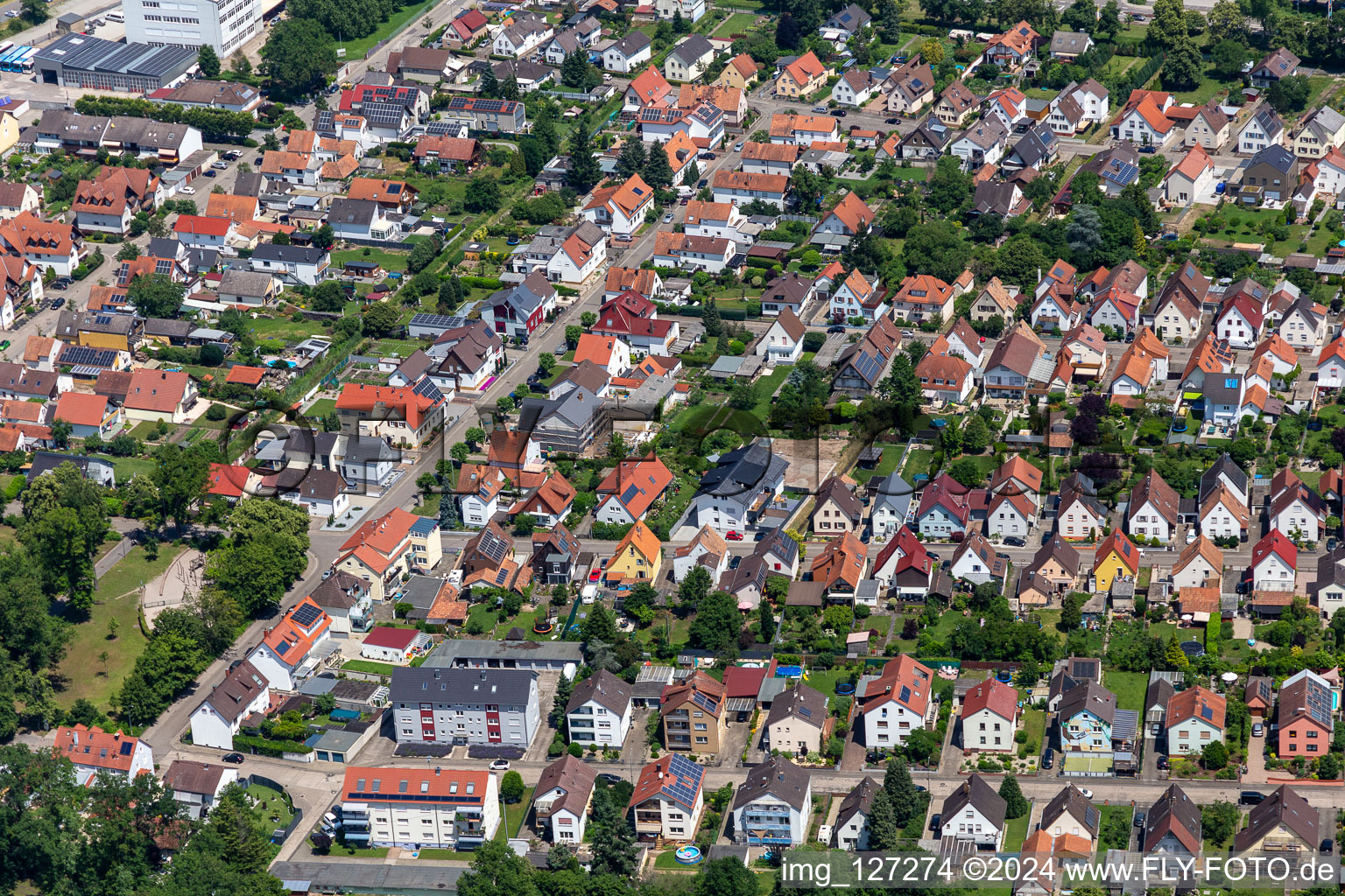 Vue oblique de Règlement à Kandel dans le département Rhénanie-Palatinat, Allemagne