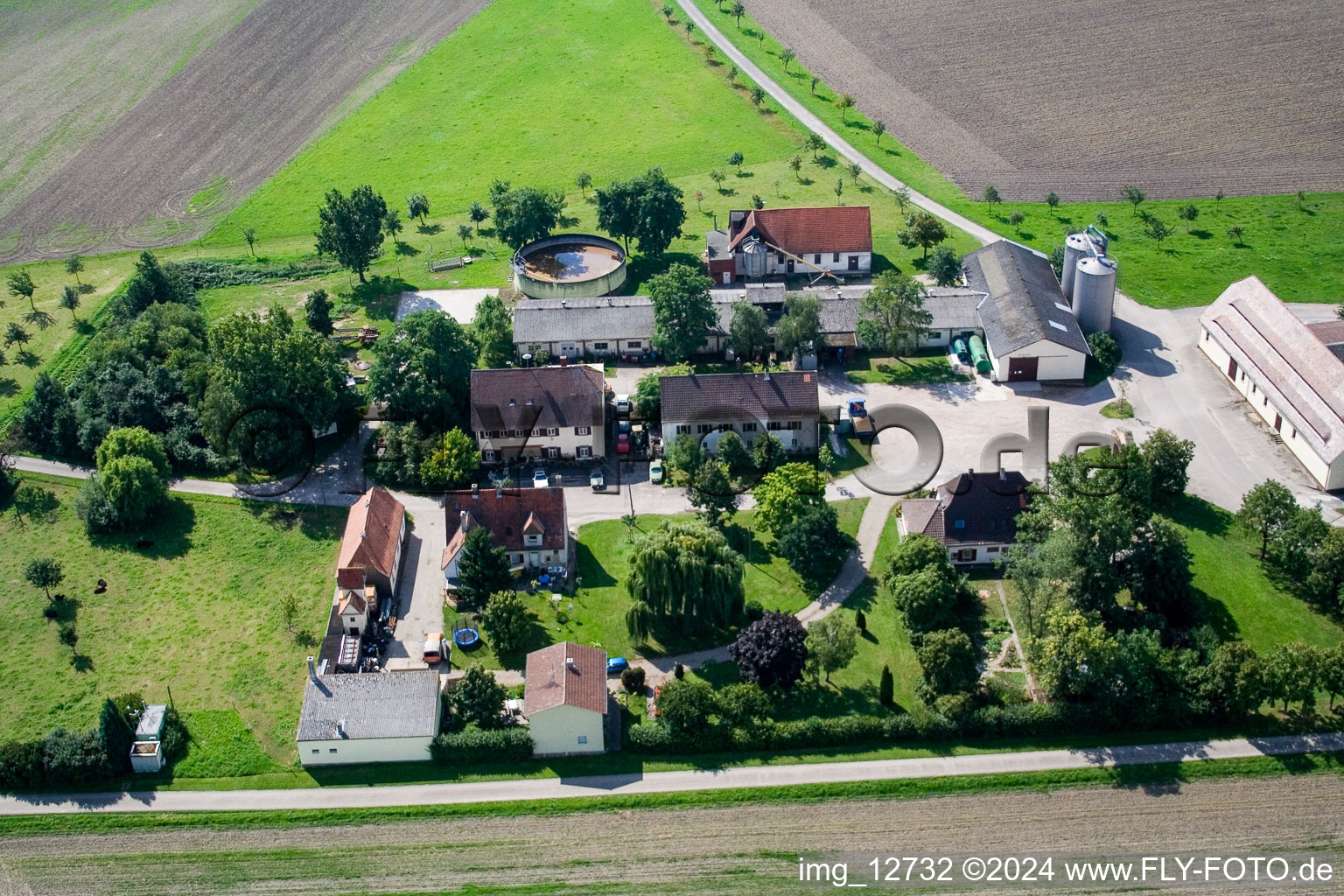 Vue aérienne de Insultheimerhof à Altlußheim dans le département Bade-Wurtemberg, Allemagne