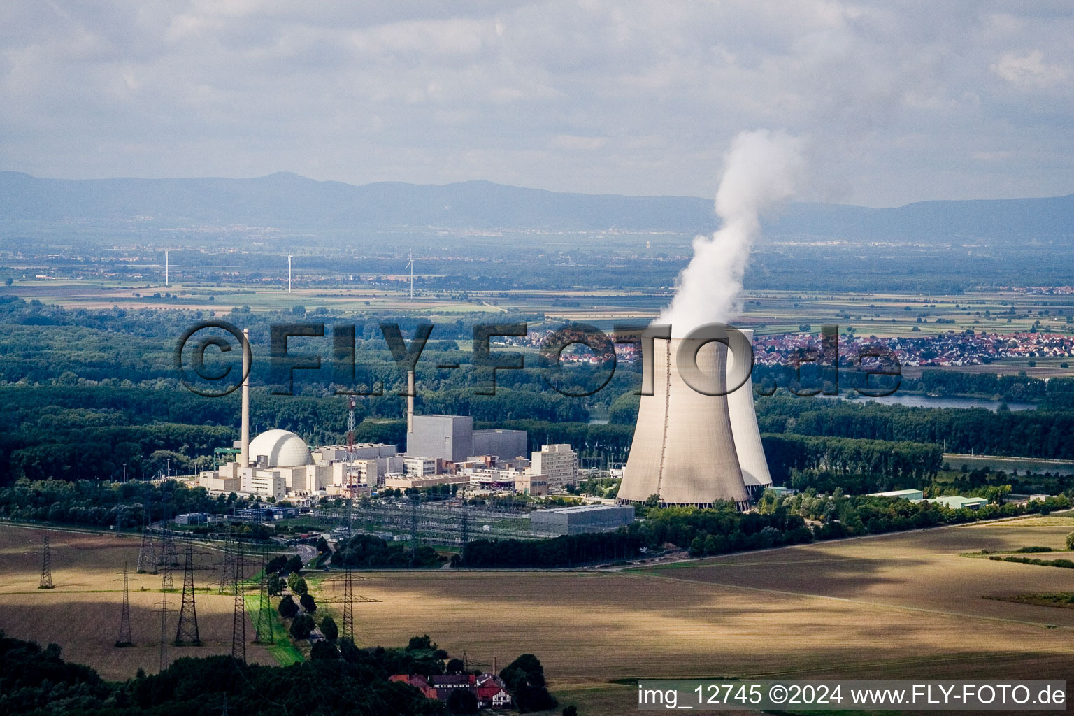 Philippsburg dans le département Bade-Wurtemberg, Allemagne vue du ciel