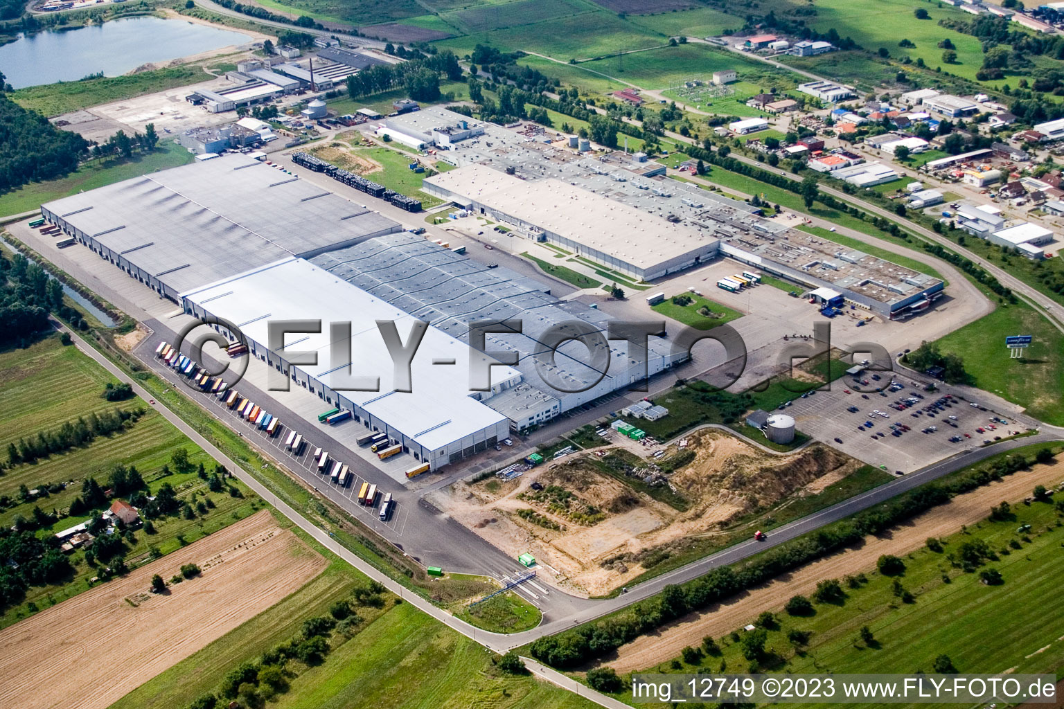 Photographie aérienne de Goodyear du nord-est à Philippsburg dans le département Bade-Wurtemberg, Allemagne