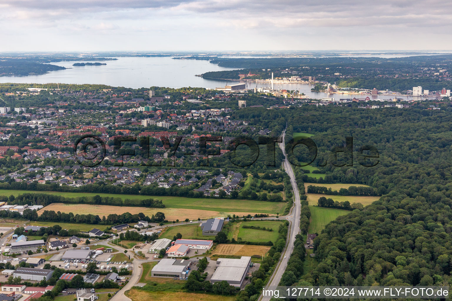 Vue aérienne de Harrislee dans le département Schleswig-Holstein, Allemagne