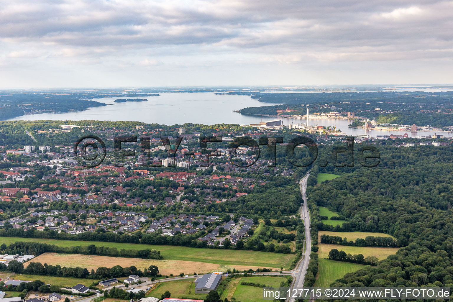 Vue aérienne de Harrislee dans le département Schleswig-Holstein, Allemagne