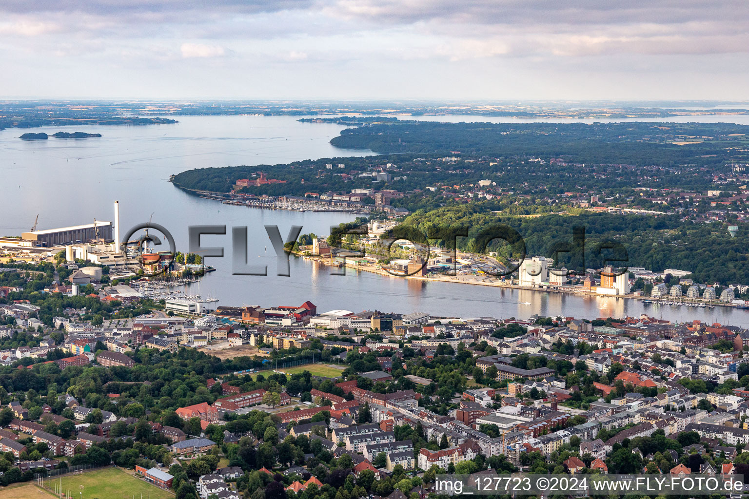 Vue aérienne de Gué à Flensburg dans le département Schleswig-Holstein, Allemagne