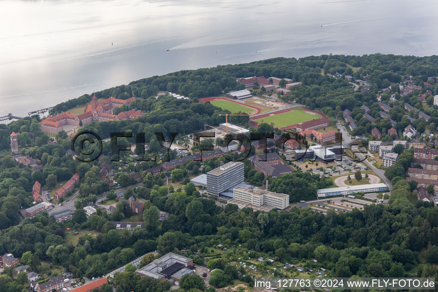 Vue aérienne de École navale Mürwik à le quartier Mürwik in Flensburg dans le département Schleswig-Holstein, Allemagne