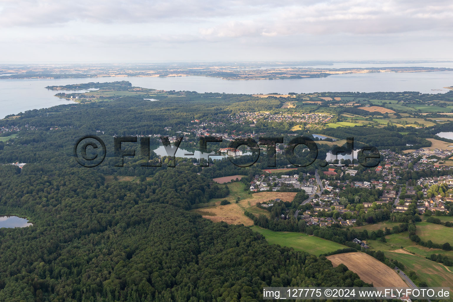 Vue aérienne de Péninsule de Holnis à le quartier Bockholm in Glücksburg dans le département Schleswig-Holstein, Allemagne