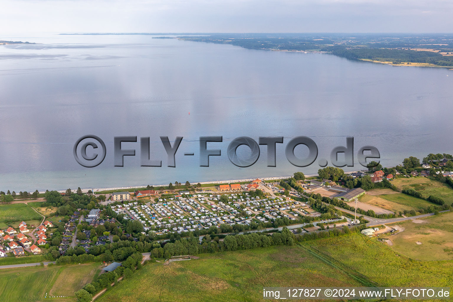 Photographie aérienne de Camping HOLNIS à le quartier Bockholm in Glücksburg dans le département Schleswig-Holstein, Allemagne