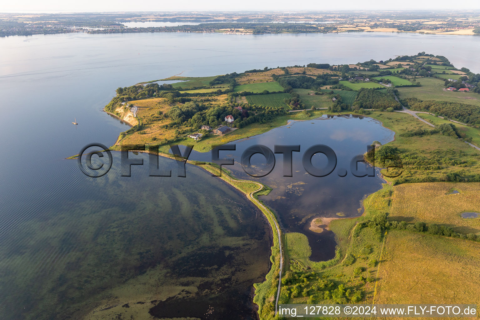 Vue aérienne de Petite Noor scellée à le quartier Holnis in Glücksburg dans le département Schleswig-Holstein, Allemagne