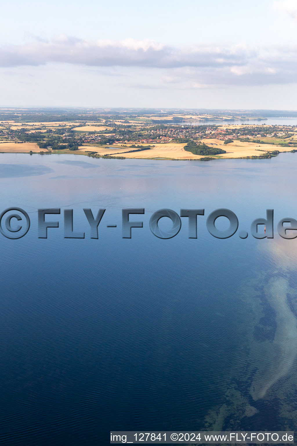 Vue aérienne de Vue depuis Holnis Peak jusqu'à Broager (DK) à Glücksburg dans le département Schleswig-Holstein, Allemagne