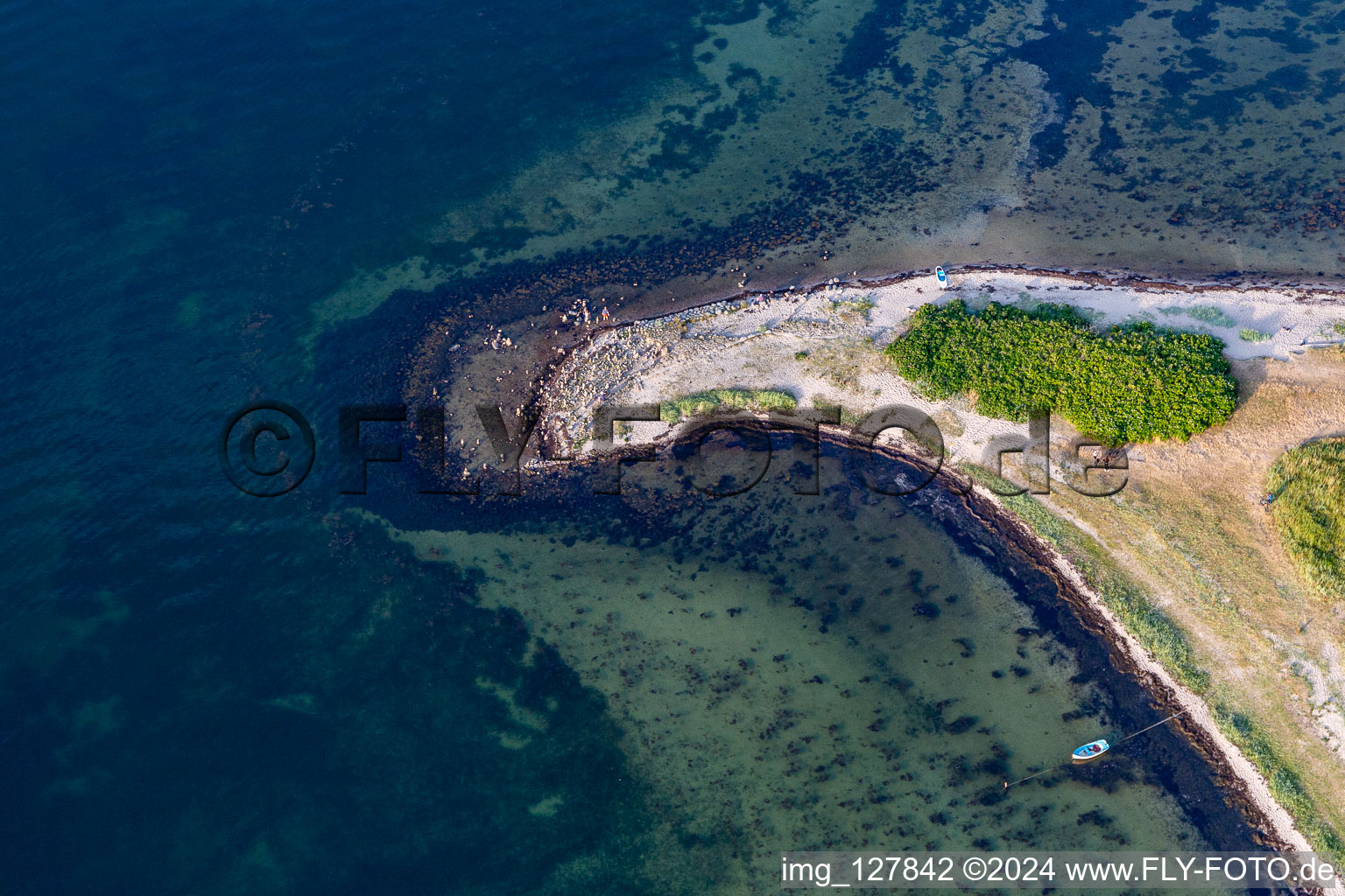 Vue aérienne de La pointe nord de Holni - presque le point le plus septentrional d'Allemagne à Glücksburg dans le département Schleswig-Holstein, Allemagne