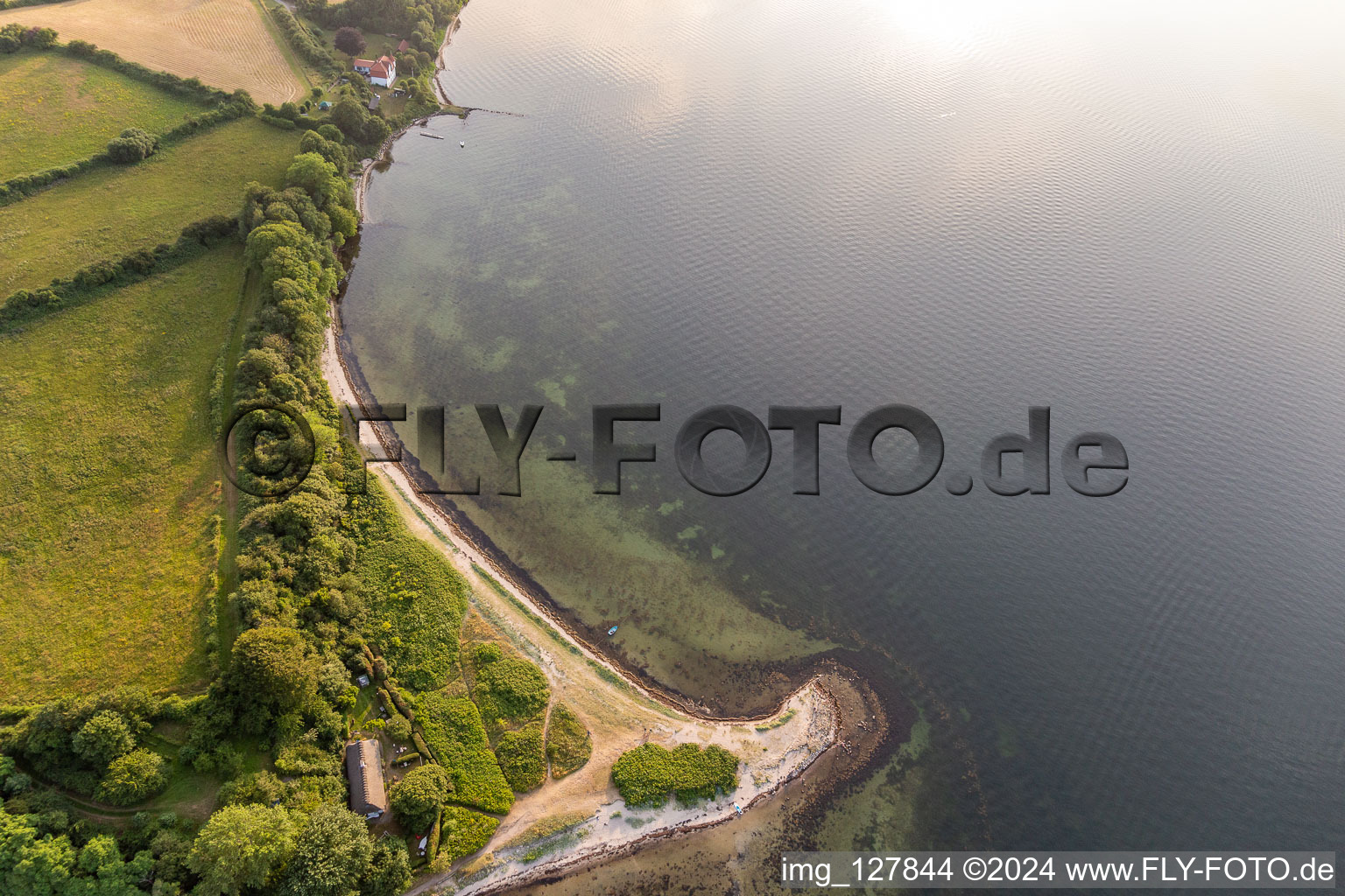 Vue aérienne de Nordspitze - presque le point le plus septentrional de l'Allemagne à le quartier Holnis in Glücksburg dans le département Schleswig-Holstein, Allemagne