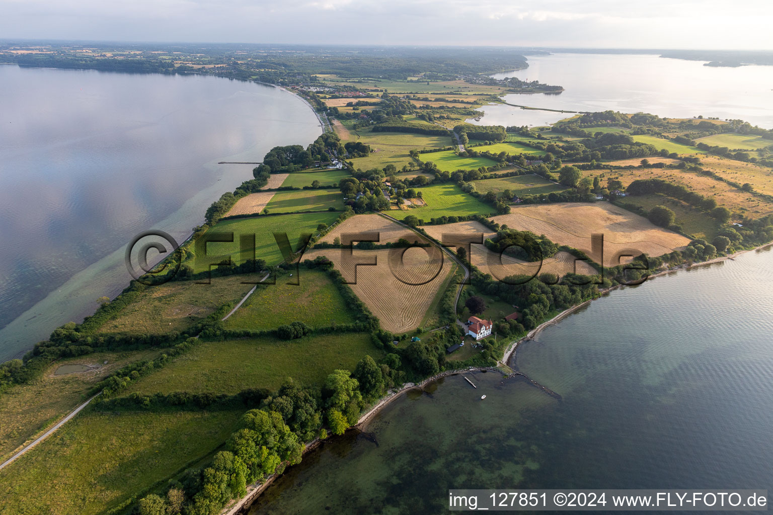 Vue aérienne de Péninsule Holnis à le quartier Holnis in Glücksburg dans le département Schleswig-Holstein, Allemagne