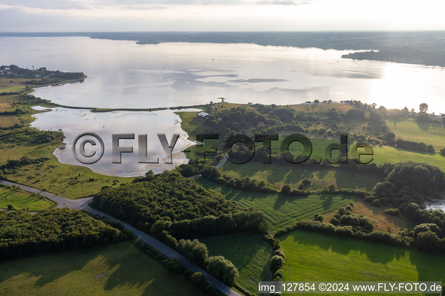 Vue aérienne de Petite Noor scellée à le quartier Holnis in Glücksburg dans le département Schleswig-Holstein, Allemagne