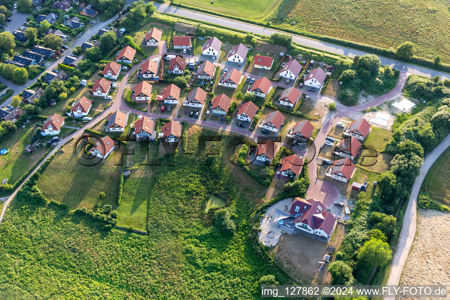 Vue aérienne de Maison de vacances Holnis à le quartier Holnis in Glücksburg dans le département Schleswig-Holstein, Allemagne