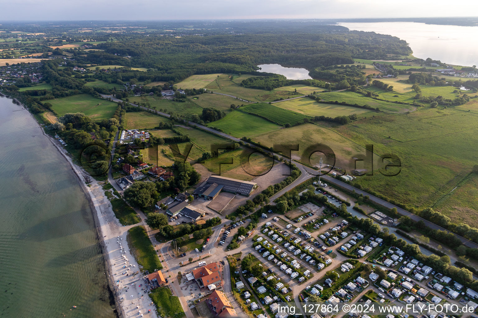 Photographie aérienne de Camping HOLNIS, camp mer Baltique Glücksburg - Holnis à le quartier Bockholm in Glücksburg dans le département Schleswig-Holstein, Allemagne