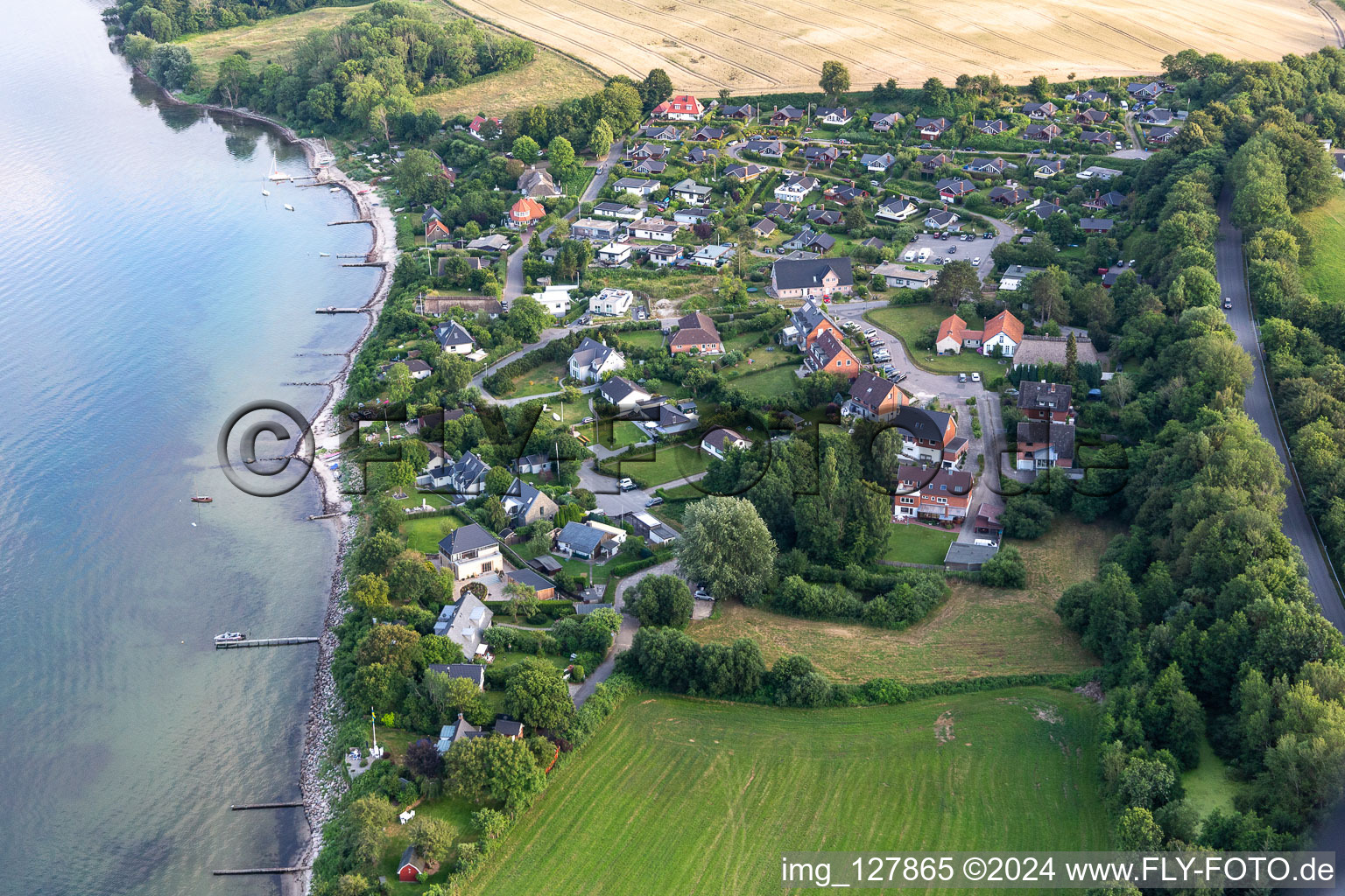 Vue aérienne de Quartier Bockholm in Glücksburg dans le département Schleswig-Holstein, Allemagne