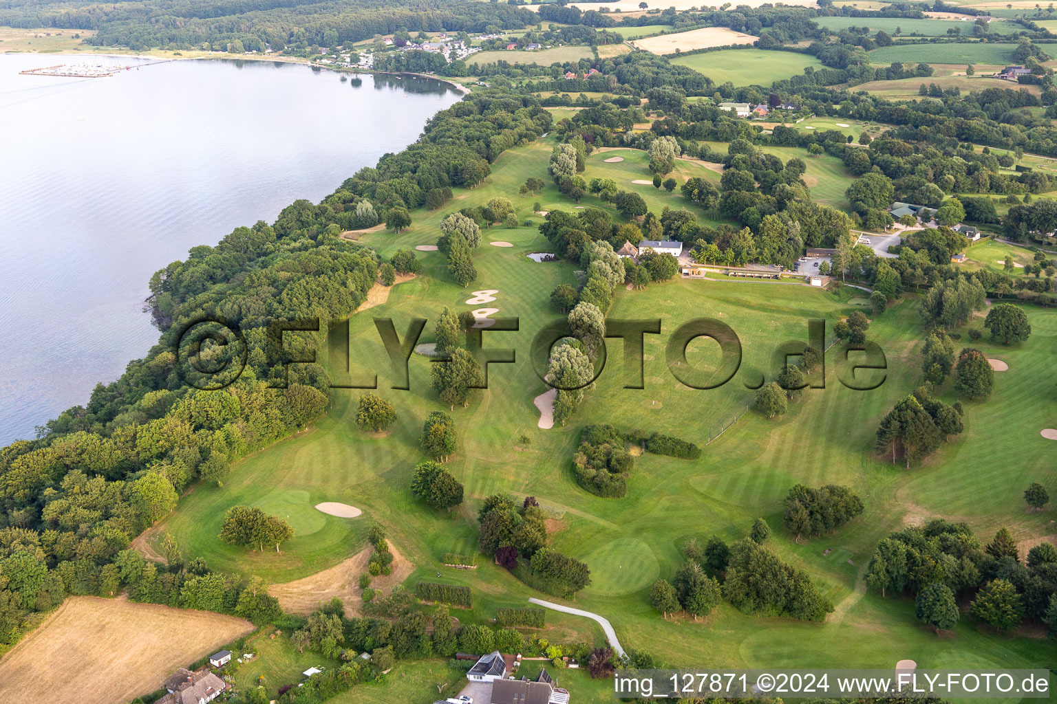 Vue aérienne de Förde Golf Club eV Glücksburg à le quartier Bockholm in Glücksburg dans le département Schleswig-Holstein, Allemagne