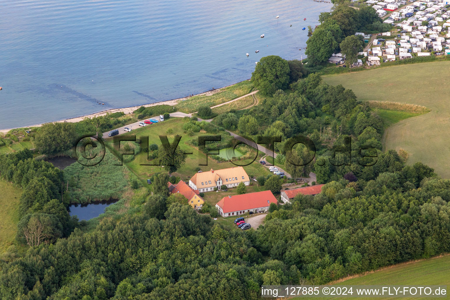 Vue aérienne de Fjord extérieur de Flensbourg à le quartier Rüde in Munkbrarup dans le département Schleswig-Holstein, Allemagne