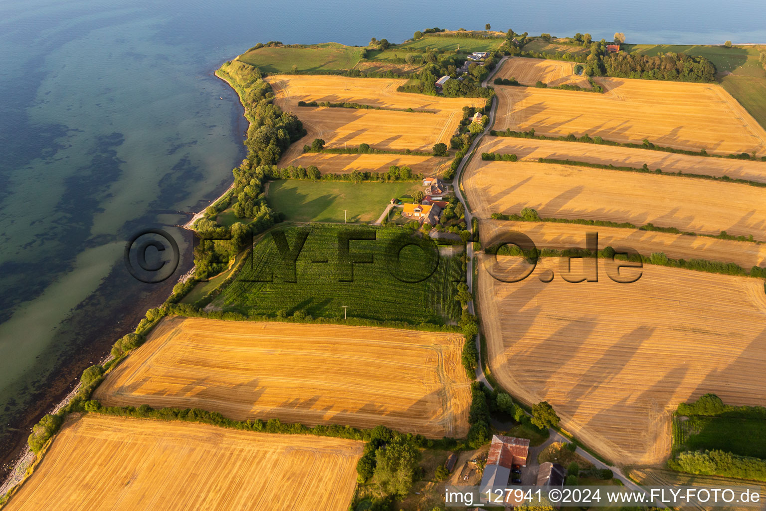 Vue aérienne de Pointe de la baie de Geltinger à le quartier Habernis in Steinberg dans le département Schleswig-Holstein, Allemagne