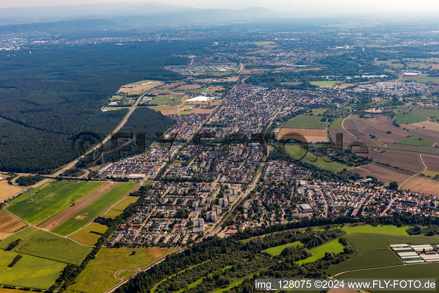 Photographie aérienne de Quartier Eggenstein in Eggenstein-Leopoldshafen dans le département Bade-Wurtemberg, Allemagne