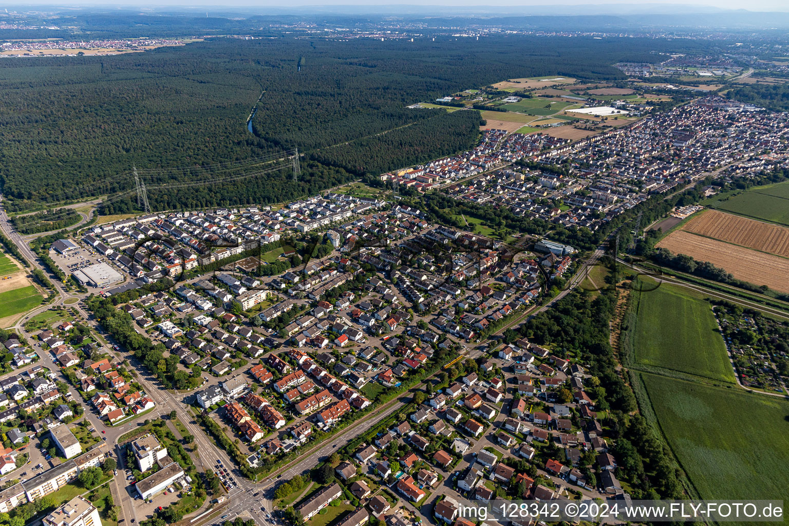 Image drone de Quartier Leopoldshafen in Eggenstein-Leopoldshafen dans le département Bade-Wurtemberg, Allemagne