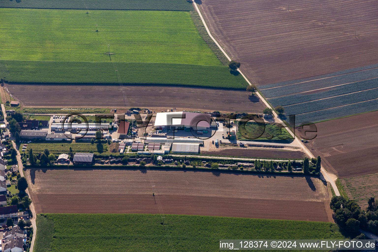 Vue aérienne de Agriculteur biologique Kugelmann à Kandel dans le département Rhénanie-Palatinat, Allemagne